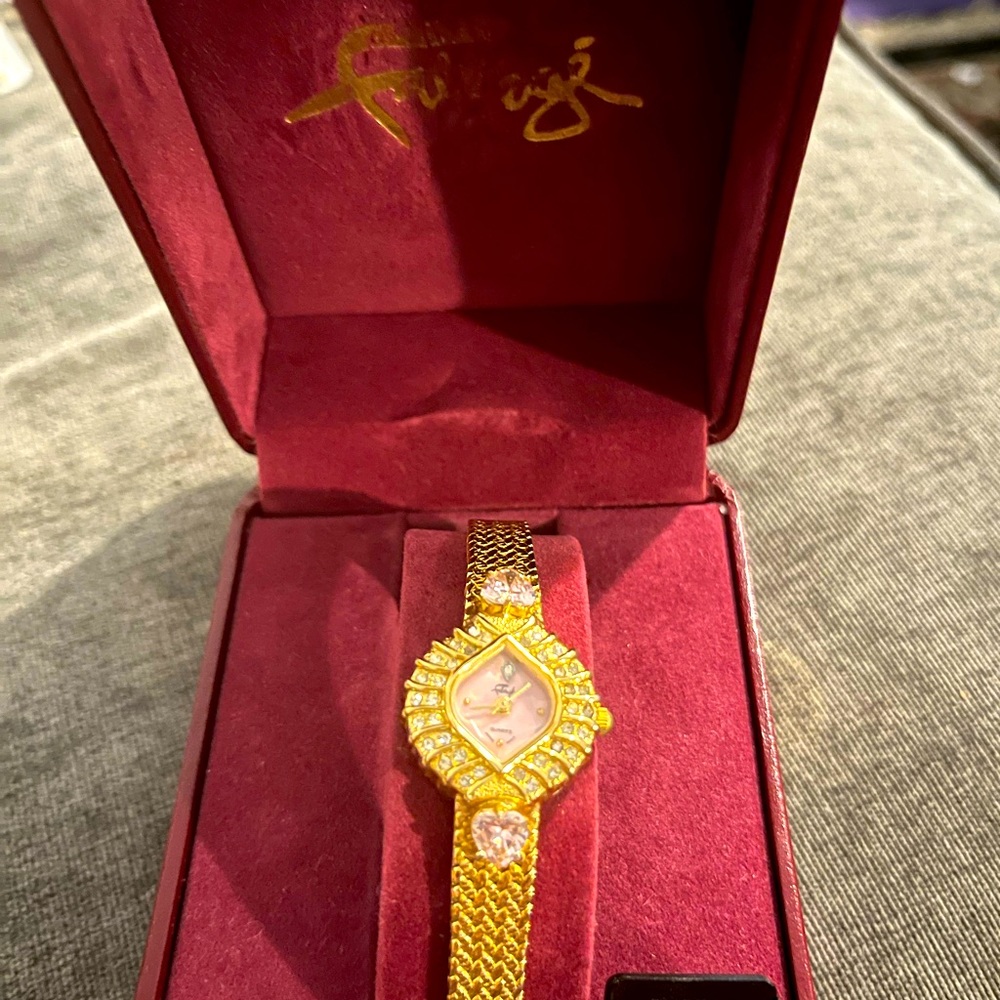 Faberge Gold, Pink Heart Watch